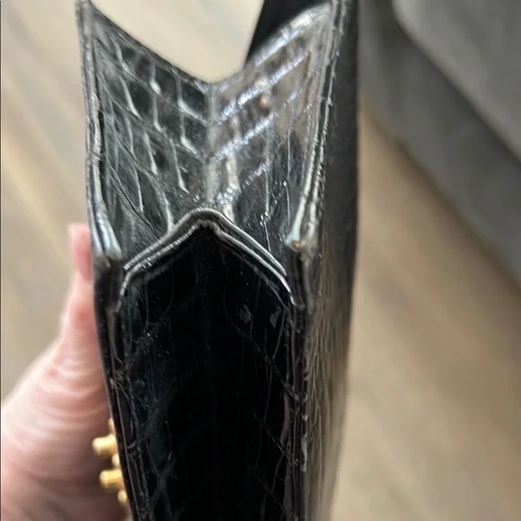 Lana Marks Crocodile Clutch with Gold Clasp - Picture 5 of 8